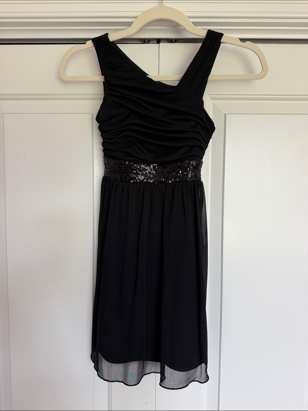 Girls black Sequin Waist Dress